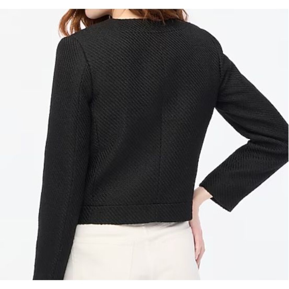 New J Crew Lady Jacket Black Tweed Cropped w/ Gold Buttons Size 20 NWT - Picture 6 of 16
